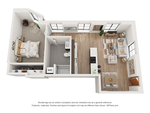 The Mill at First Hill Apartments in Seattle, Washington 1x1 Live Work B Floor Plan